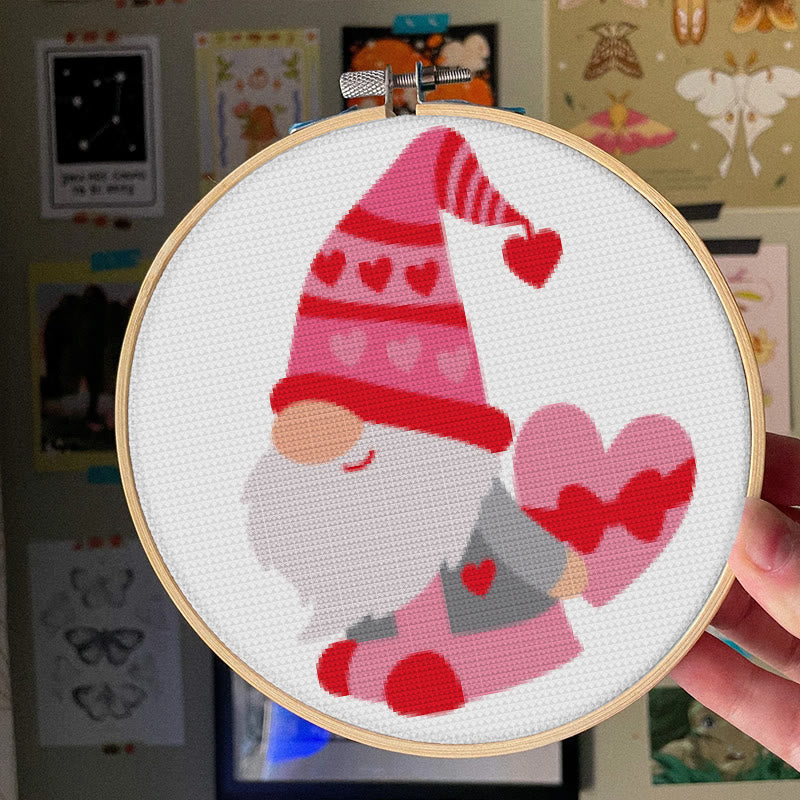 Cross Stitch Kit - Romantic Gnome | Valentine Handmade Gifts | Nice For Lover - image 2