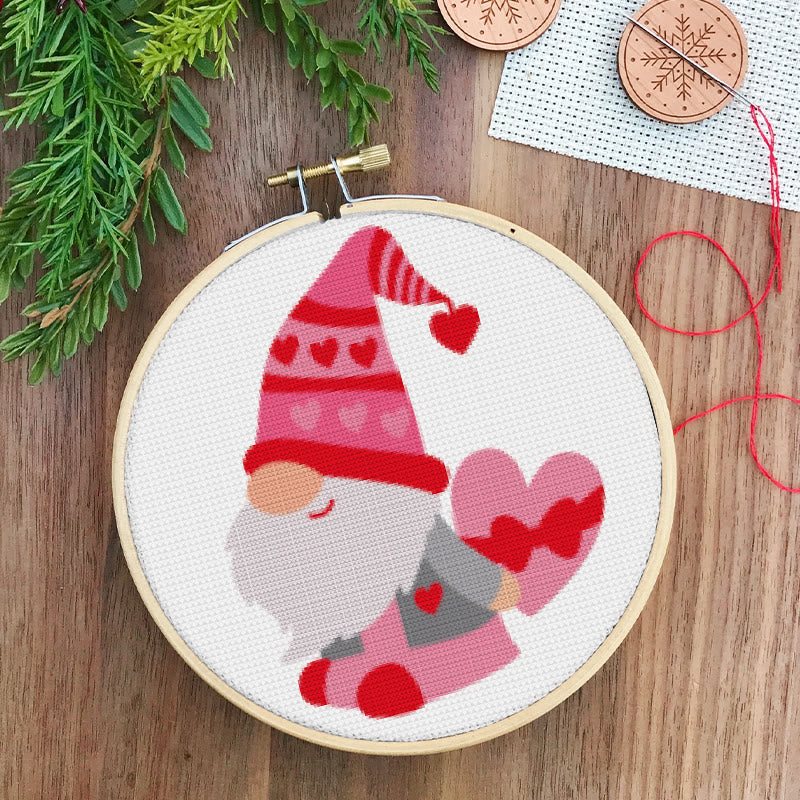 Cross Stitch Kit - Romantic Gnome | Valentine Handmade Gifts | Nice For Lover - image 3