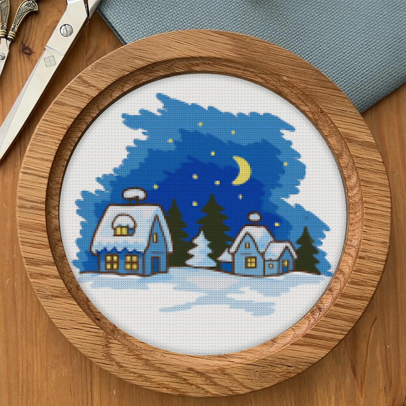 Cross Stitch Kit - Late Night Town | Landscape Stitch Artwork | Unique Wall Hanging - image 7