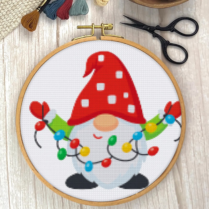 Cross Stitch Kit - Christmas Gnome | Diy Decorative Craft | Handmade Christmas Gifts - image 1
