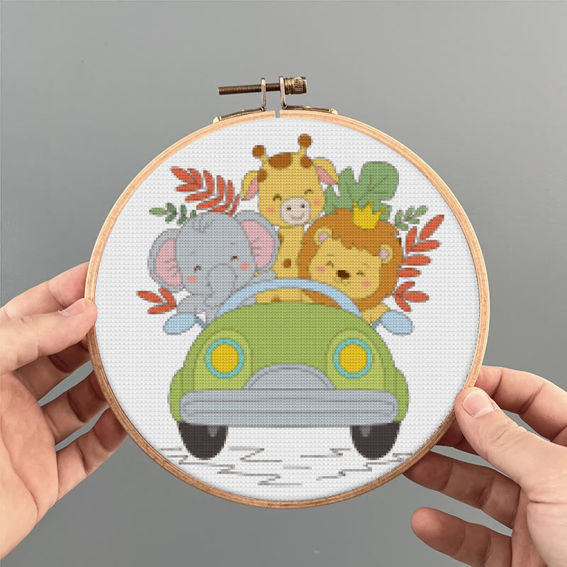 Cross Stitch Kit - Animal Car Travel | Adorable Handmade Needlepoint | Nice For Animal Lovers - image 7