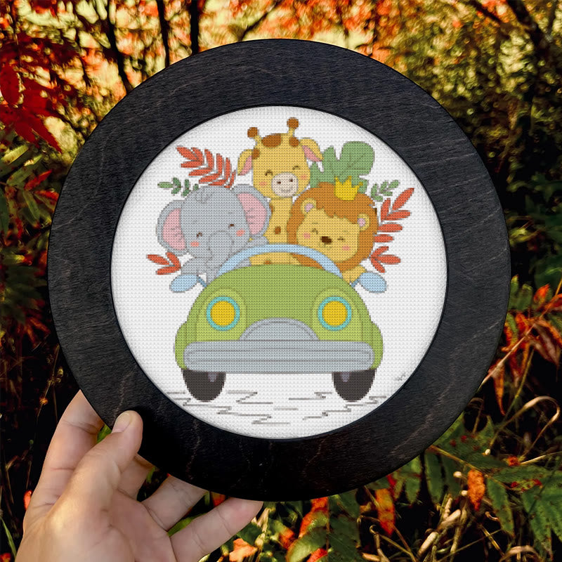 Cross Stitch Kit - Animal Car Travel | Adorable Handmade Needlepoint | Nice For Animal Lovers - image 8