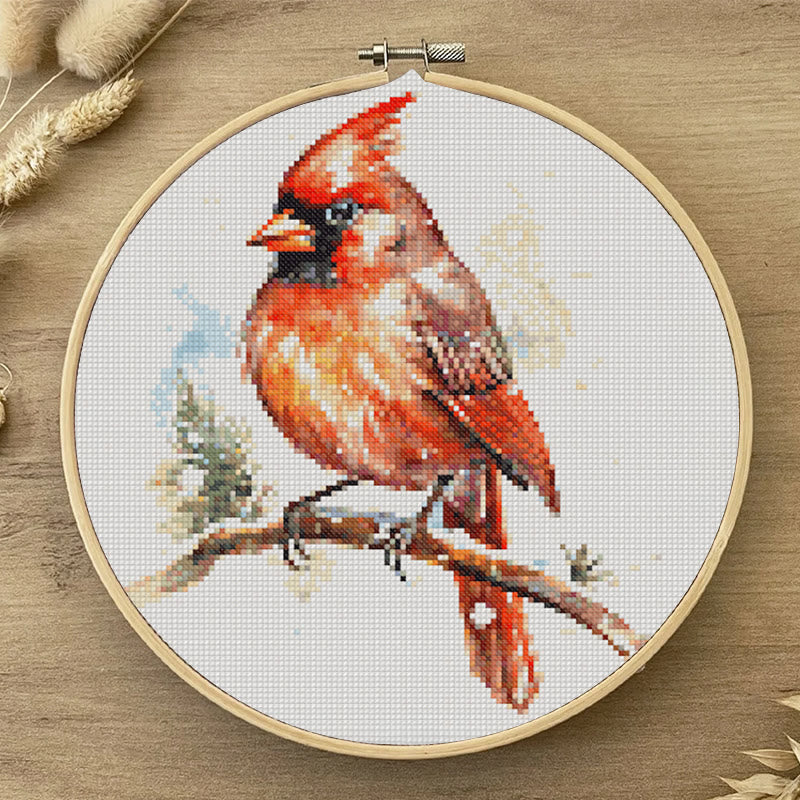 Cross Stitch Kit - Red Cardinal | Christmas Home Decor  | Perfect Gift For Bird Lovers - image 3