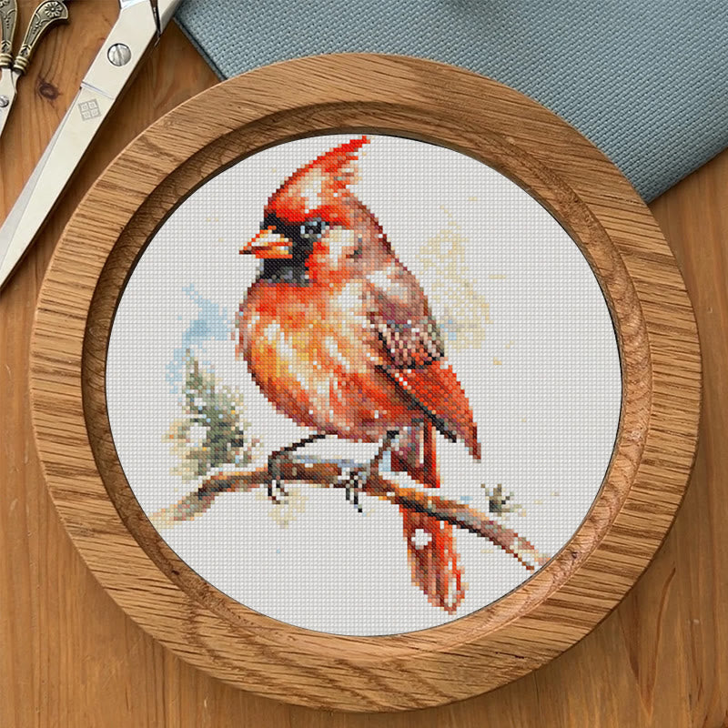 Cross Stitch Kit - Red Cardinal | Christmas Home Decor  | Perfect Gift For Bird Lovers - image 2