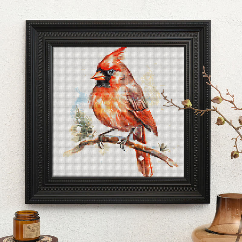 Cross Stitch Kit - Red Cardinal | Christmas Home Decor  | Perfect Gift For Bird Lovers - image 9