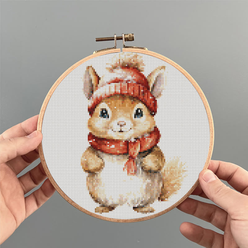 Cross Stitch Kit - Adorable Squirrel | Christmas Tree Ornament | Christmas Handmade Collection - image 6