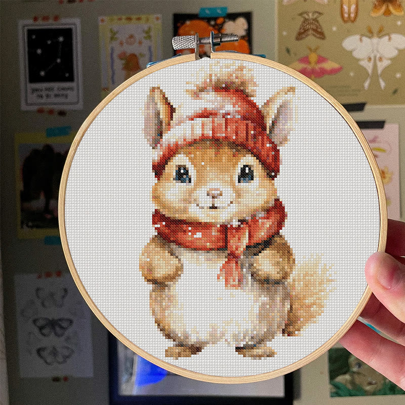 Cross Stitch Kit - Adorable Squirrel | Christmas Tree Ornament | Christmas Handmade Collection - image 3