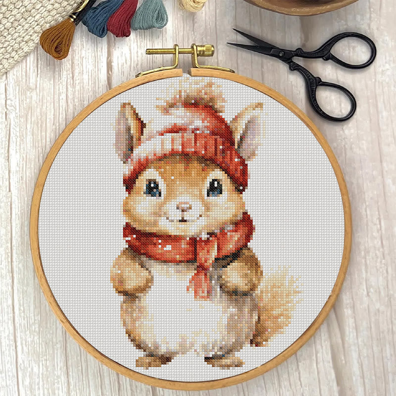 Cross Stitch Kit - Adorable Squirrel | Christmas Tree Ornament | Christmas Handmade Collection - image 2