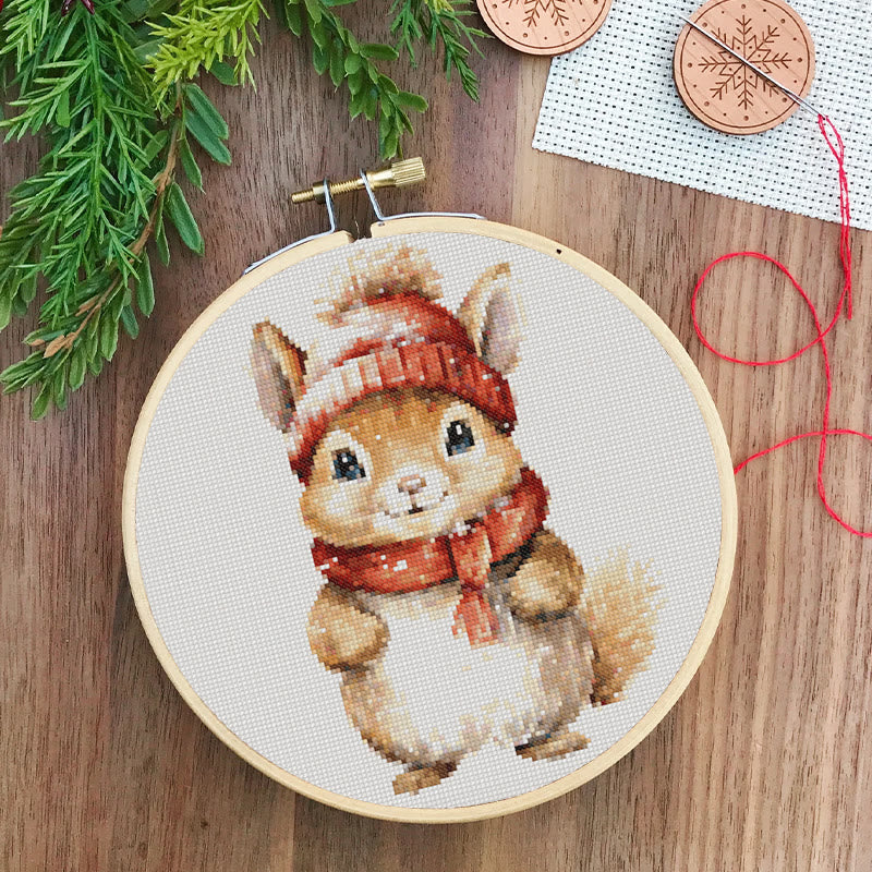 Cross Stitch Kit - Adorable Squirrel | Christmas Tree Ornament | Christmas Handmade Collection - image 5