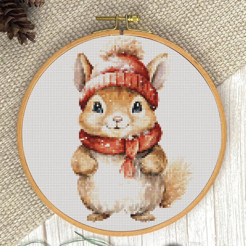 Cross Stitch Kit - Adorable Squirrel | Christmas Tree Ornament | Christmas Handmade Collection - image 4