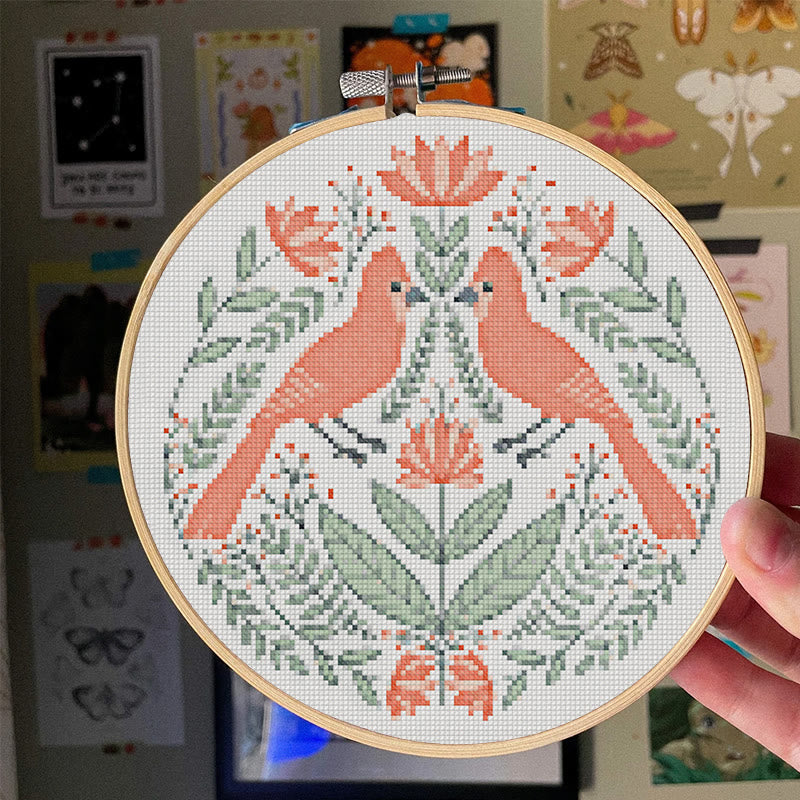 Cross Stitch Kit - Bird Couple In Love | Easy Handmade Needlework | Perfect For Home Decor - image 2