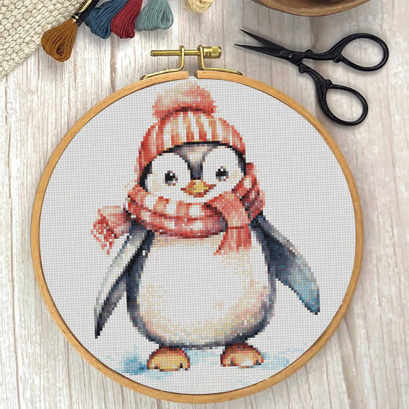 Cross Stitch Kit - Happy Penguin | Christmas Animal Gift | Diy Holiday Handmade Gifts - image 6