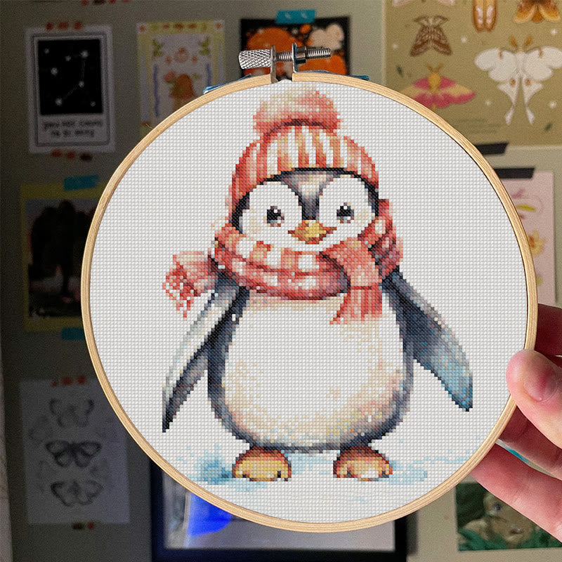 Cross Stitch Kit - Happy Penguin | Christmas Animal Gift | Diy Holiday Handmade Gifts - image 4