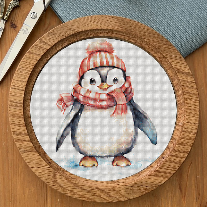 Cross Stitch Kit - Happy Penguin | Christmas Animal Gift | Diy Holiday Handmade Gifts - image 5