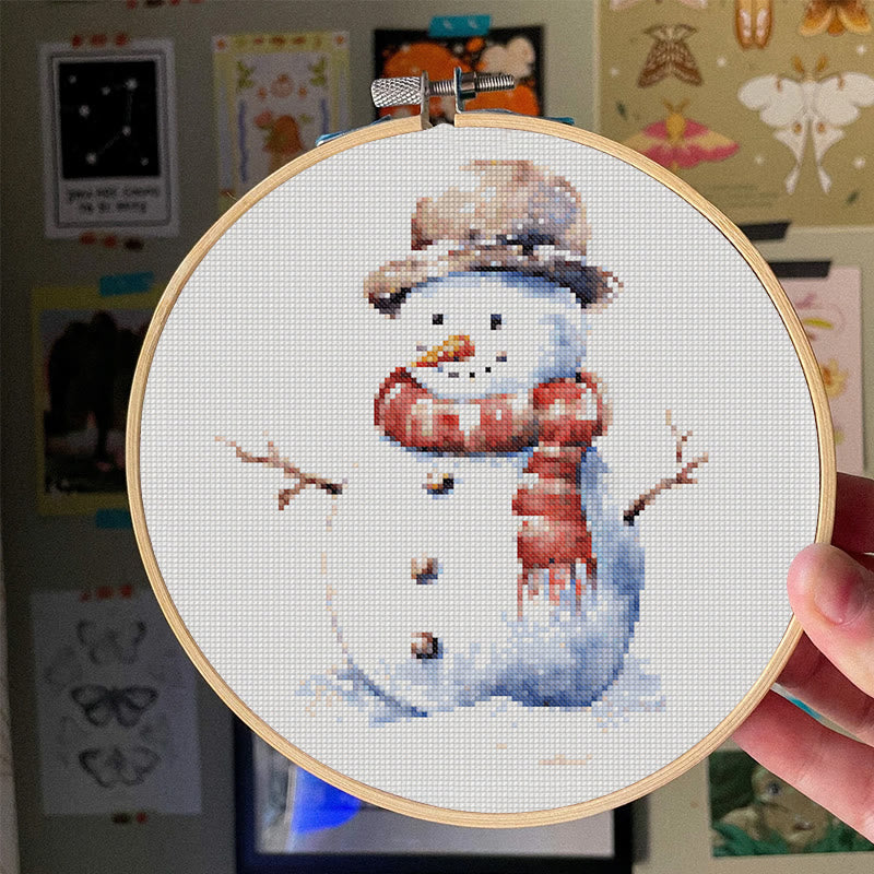 Cross Stitch Kit - Winter Snowman |  Diy Christmas Tree Ornaments | Easy Sewing  Christmas  Artwork - image 5