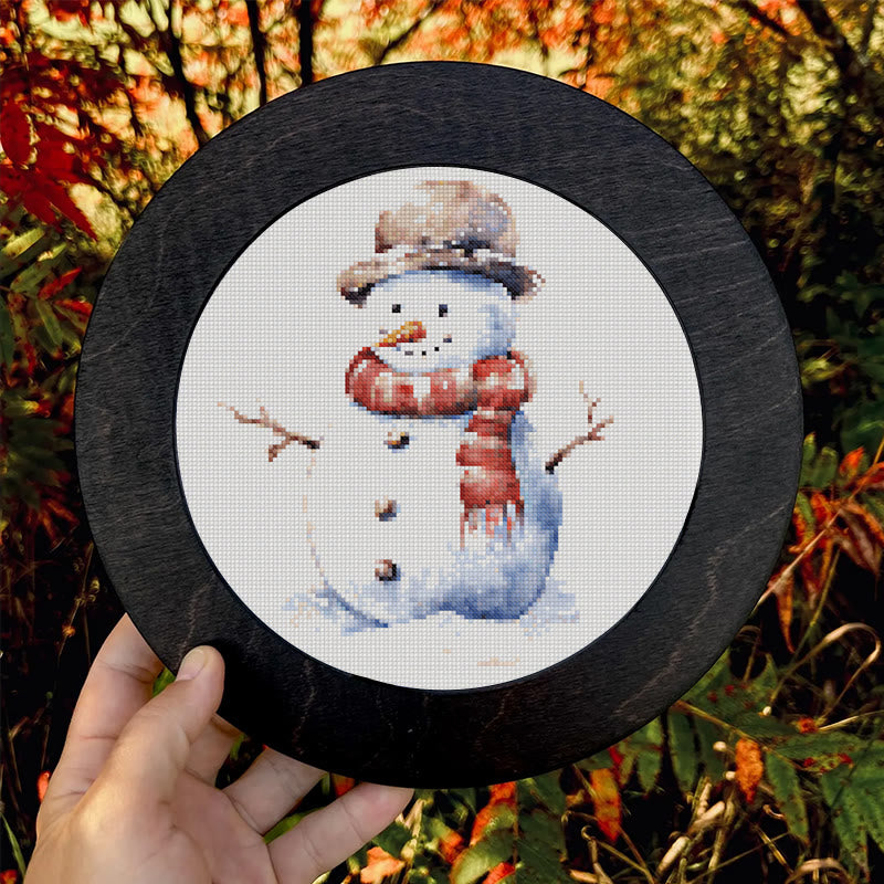 Cross Stitch Kit - Winter Snowman |  Diy Christmas Tree Ornaments | Easy Sewing  Christmas  Artwork - image 9