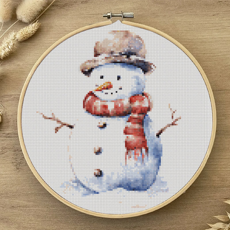 Cross Stitch Kit - Winter Snowman |  Diy Christmas Tree Ornaments | Easy Sewing  Christmas  Artwork - image 2