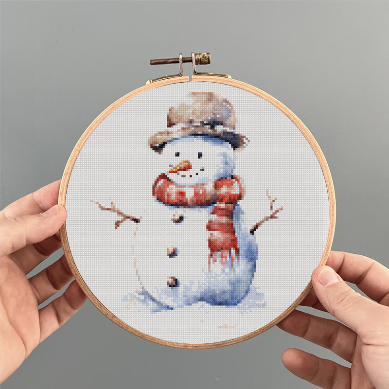 Cross Stitch Kit - Winter Snowman |  Diy Christmas Tree Ornaments | Easy Sewing  Christmas  Artwork - image 6