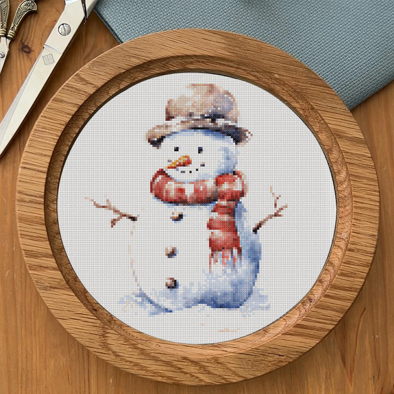 Cross Stitch Kit - Winter Snowman |  Diy Christmas Tree Ornaments | Easy Sewing  Christmas  Artwork - image 7
