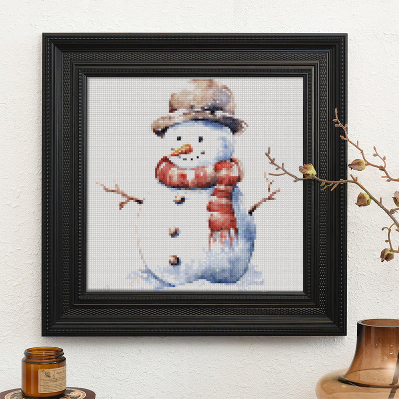 Cross Stitch Kit - Winter Snowman |  Diy Christmas Tree Ornaments | Easy Sewing  Christmas  Artwork - image 8
