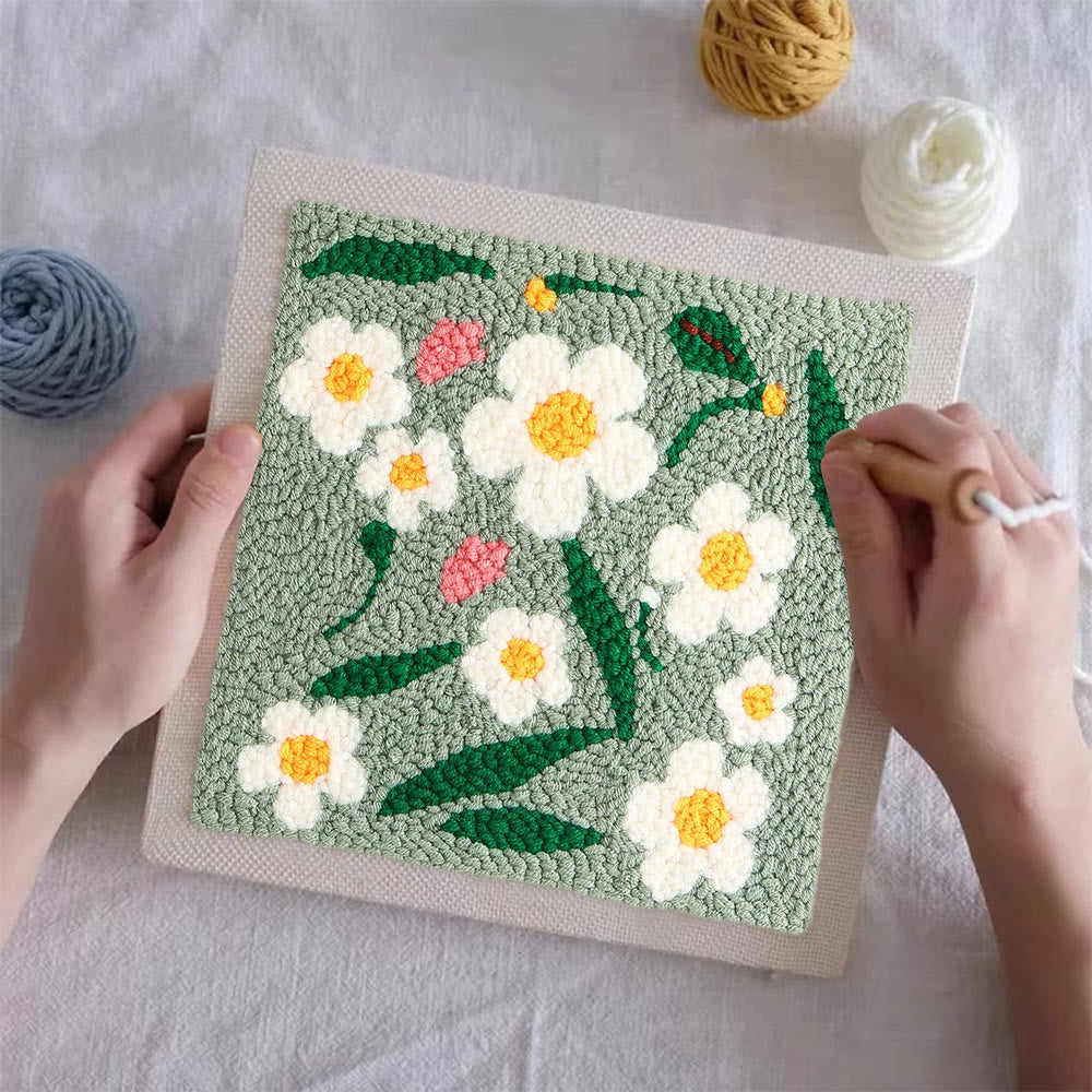 Wildflowers Square Punch Needle Kit - Handmade Flower Craft | Nice Housewarming Gifts - image 2