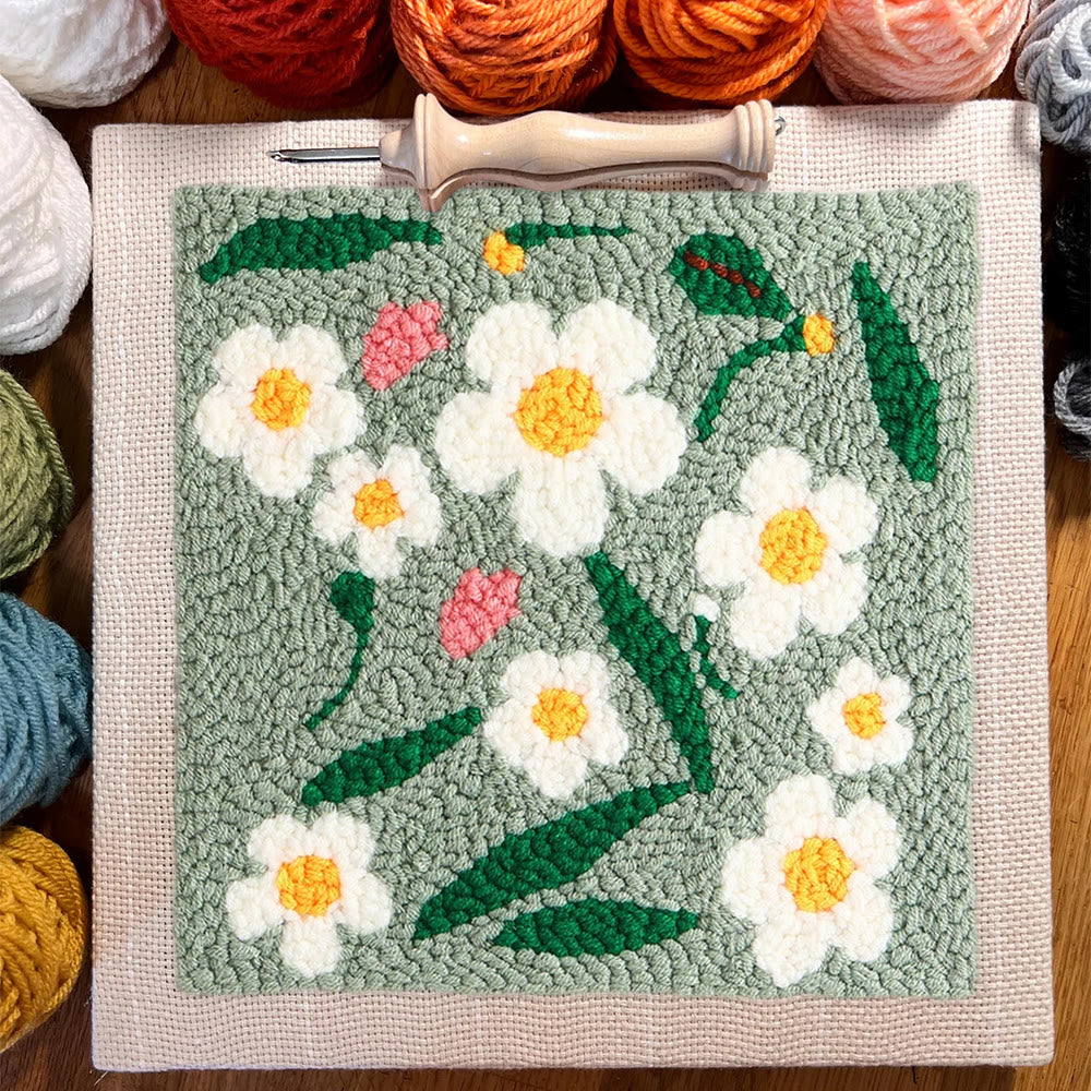 Wildflowers Square Punch Needle Kit - Handmade Flower Craft | Nice Housewarming Gifts - image 6