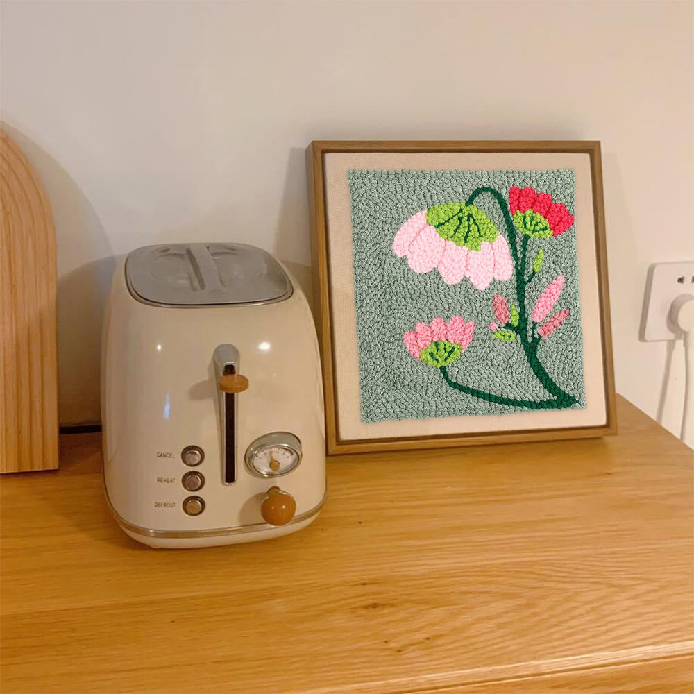 Charming Flower Square Punch Needle Kit - Unique Floral Handicraft | Great Needlepoint For Beginners - image 8