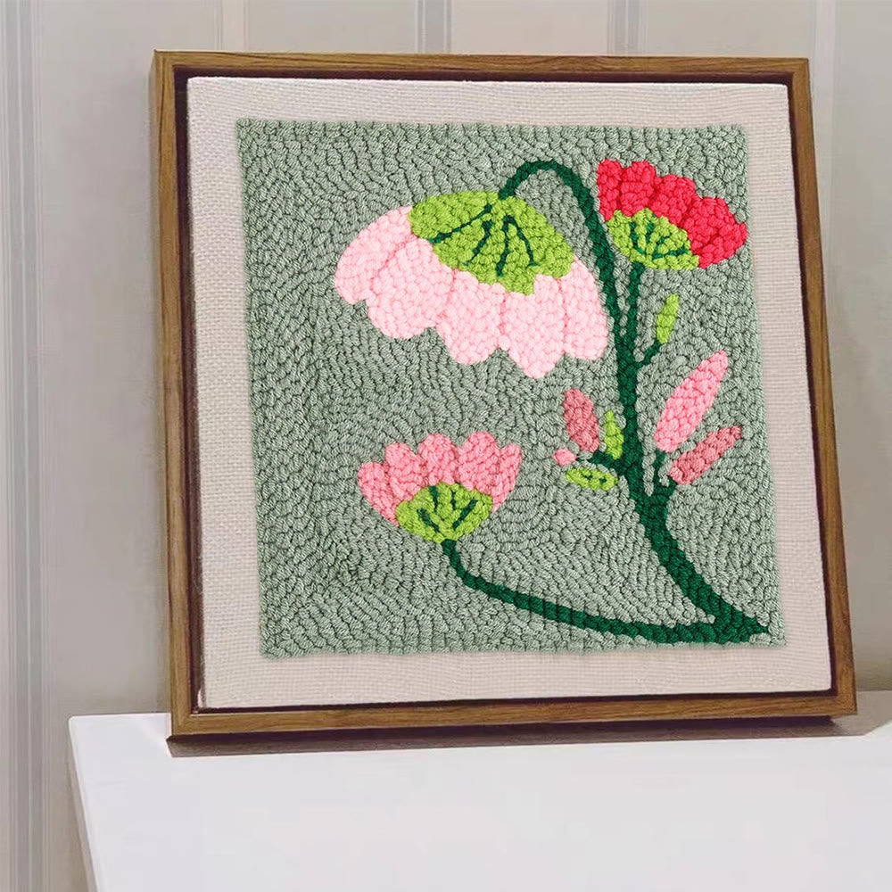 Charming Flower Square Punch Needle Kit - Unique Floral Handicraft | Great Needlepoint For Beginners - image 7