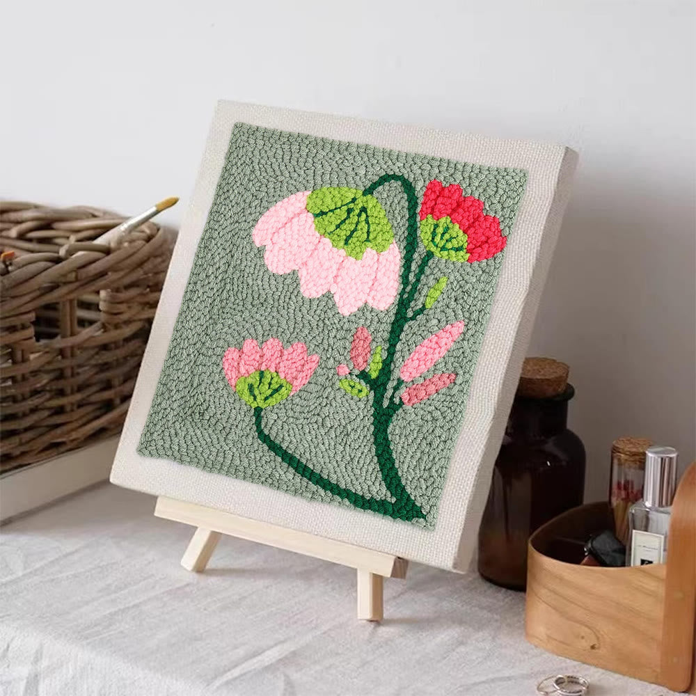 Charming Flower Square Punch Needle Kit - Unique Floral Handicraft | Great Needlepoint For Beginners - image 6