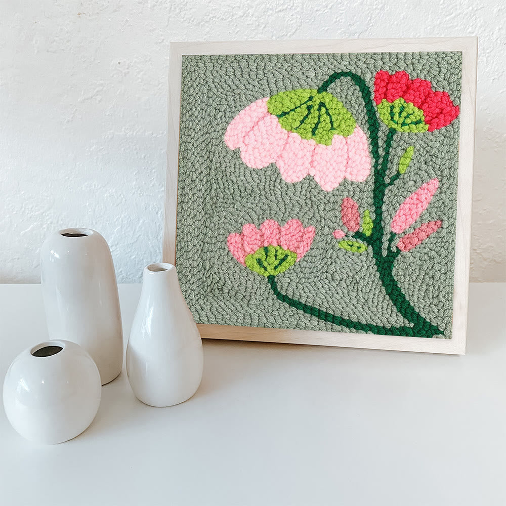 Charming Flower Square Punch Needle Kit - Unique Floral Handicraft | Great Needlepoint For Beginners - image 9