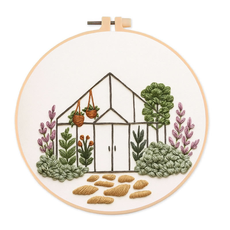 Rubbyoo Embroidery Kit - Beauty Greenhouse | Handmade Craft | Decorative Housewarming Gifts  - 20*20cm - image 0