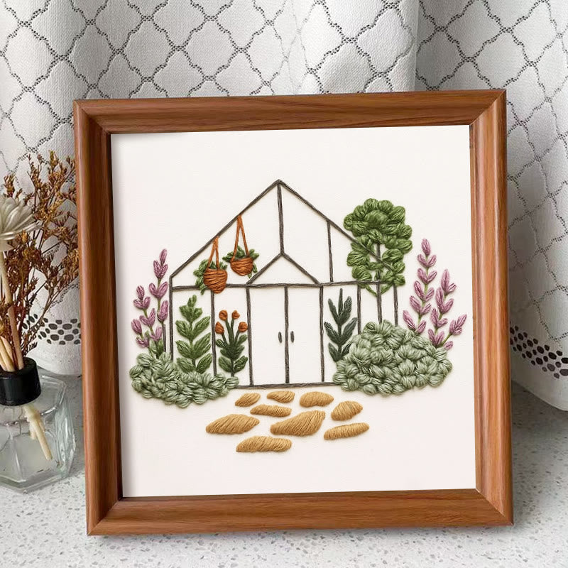 Rubbyoo Embroidery Kit - Beauty Greenhouse | Handmade Craft | Decorative Housewarming Gifts  - Embroidery Kit Plus An Extra Frame - image 9