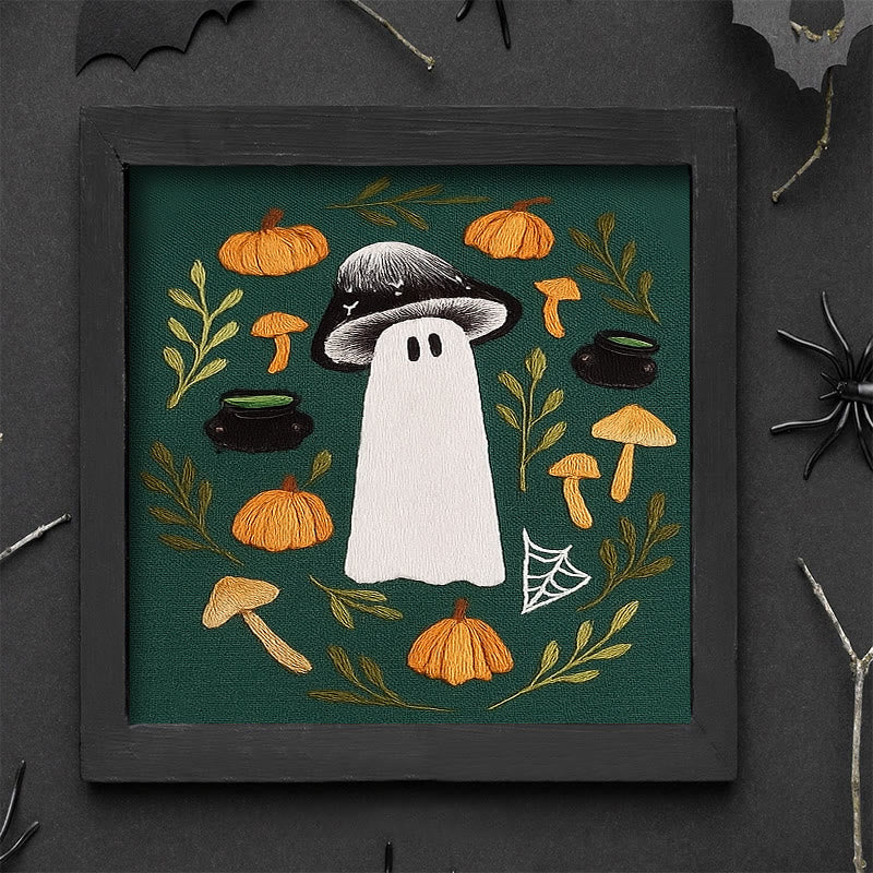 Rubbyoo Embroidery Kit - Fall Mushroom Ghost | Perfect For Helloween Decoration | Handmade Helloween Gifts  - image 2