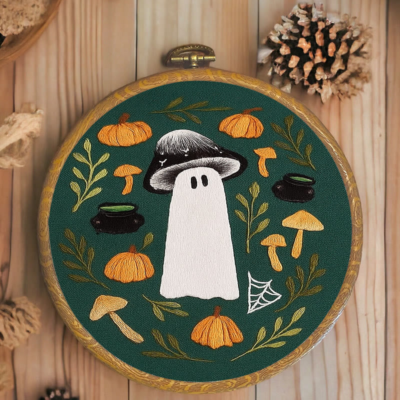 Rubbyoo Embroidery Kit - Fall Mushroom Ghost | Perfect For Helloween Decoration | Handmade Helloween Gifts  - image 5
