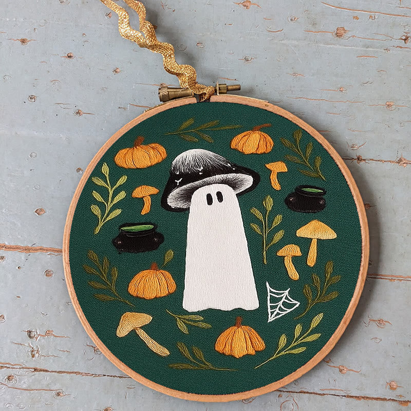 Rubbyoo Embroidery Kit - Fall Mushroom Ghost | Perfect For Helloween Decoration | Handmade Helloween Gifts  - image 6