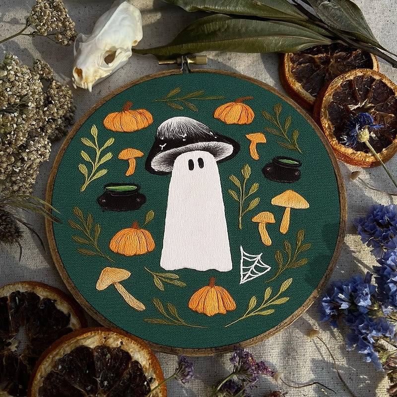 Rubbyoo Embroidery Kit - Fall Mushroom Ghost | Perfect For Helloween Decoration | Handmade Helloween Gifts  - image 7