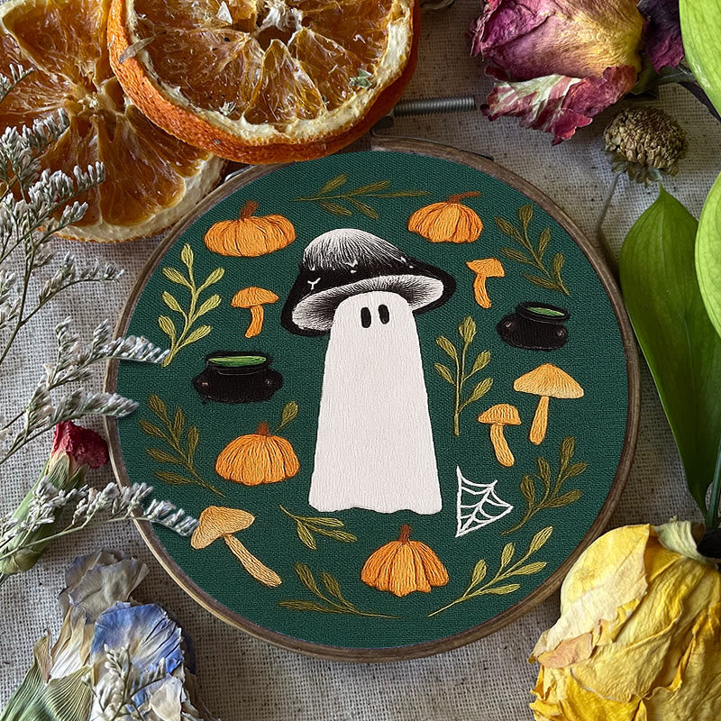 Rubbyoo Embroidery Kit - Fall Mushroom Ghost | Perfect For Helloween Decoration | Handmade Helloween Gifts  - image 9