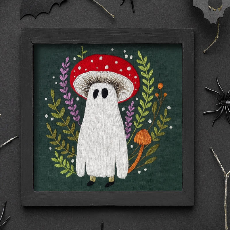 Rubbyoo Embroidery Kit - Red Mushroom Ghost | Unique Helloween Craft | Diy Handmade Needlework - image 8