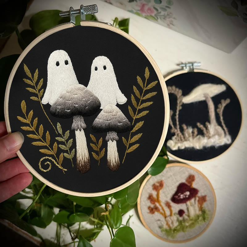 Rubbyoo Embroidery Kit - Helloween Spooky Mushroom | Diy Housewarming Present | Needlework For Beginner - image 2