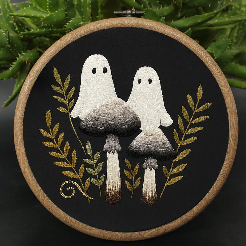 Rubbyoo Embroidery Kit - Helloween Spooky Mushroom | Diy Housewarming Present | Needlework For Beginner - image 1
