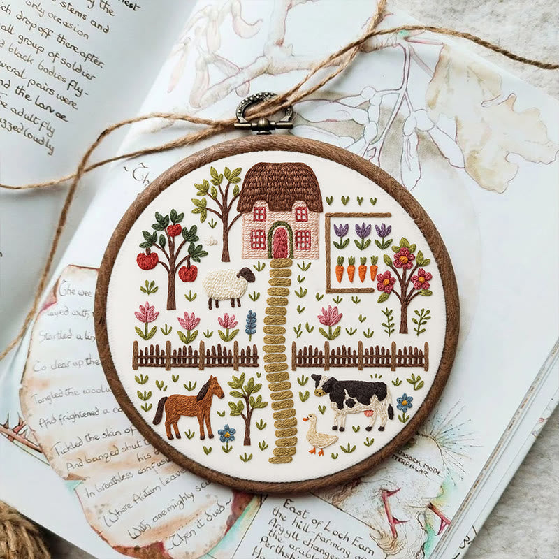 Rubbyoo Embroidery Kit - Harvest Farm | Beautiful Landscape Craft | Perfect Needle Set For Beginner - image 1