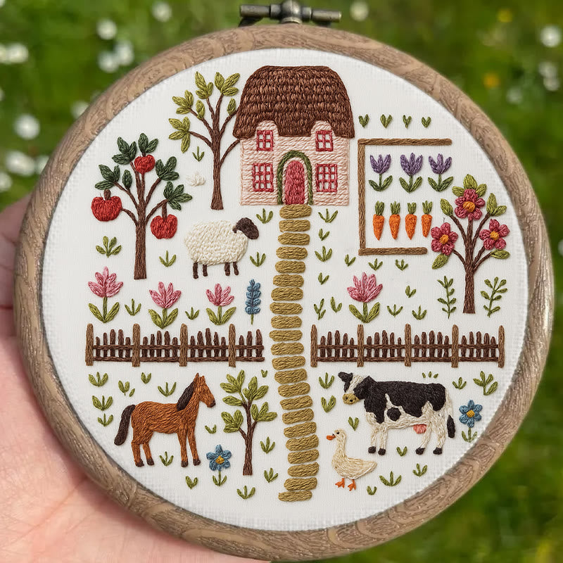 Rubbyoo Embroidery Kit - Harvest Farm | Beautiful Landscape Craft | Perfect Needle Set For Beginner - image 5