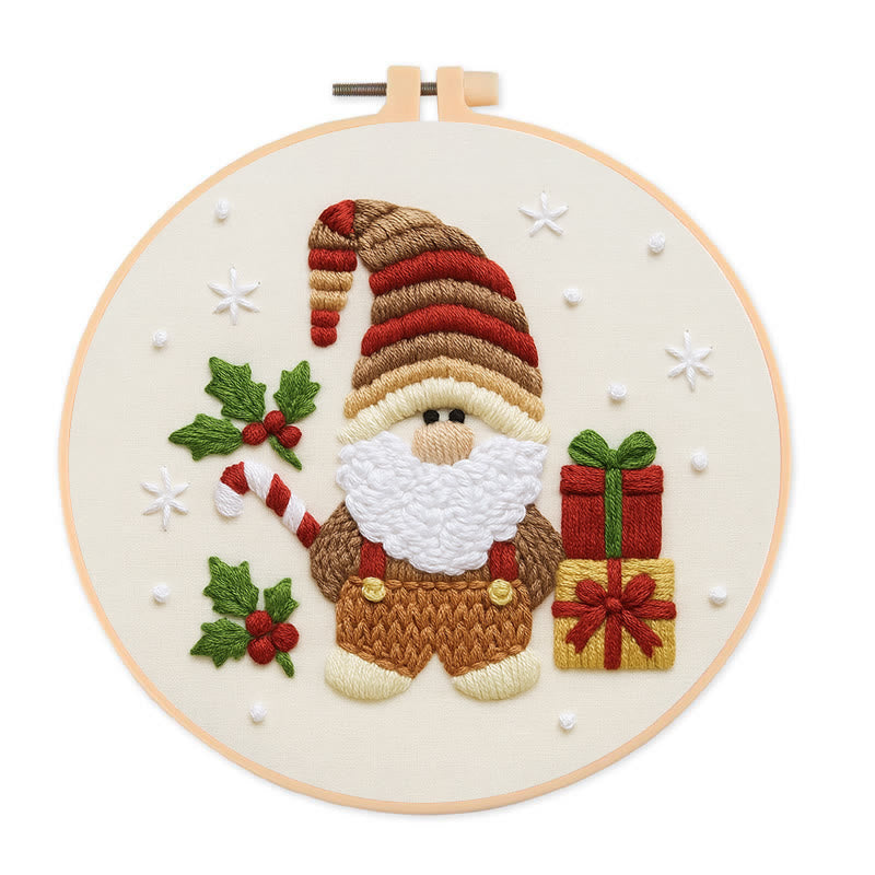 Rubbyoo Embroidery Kit - Christmas Gnome | Christmas Tree Decor | Diy Home Hanging Gifts  - 20*20cm - image 0