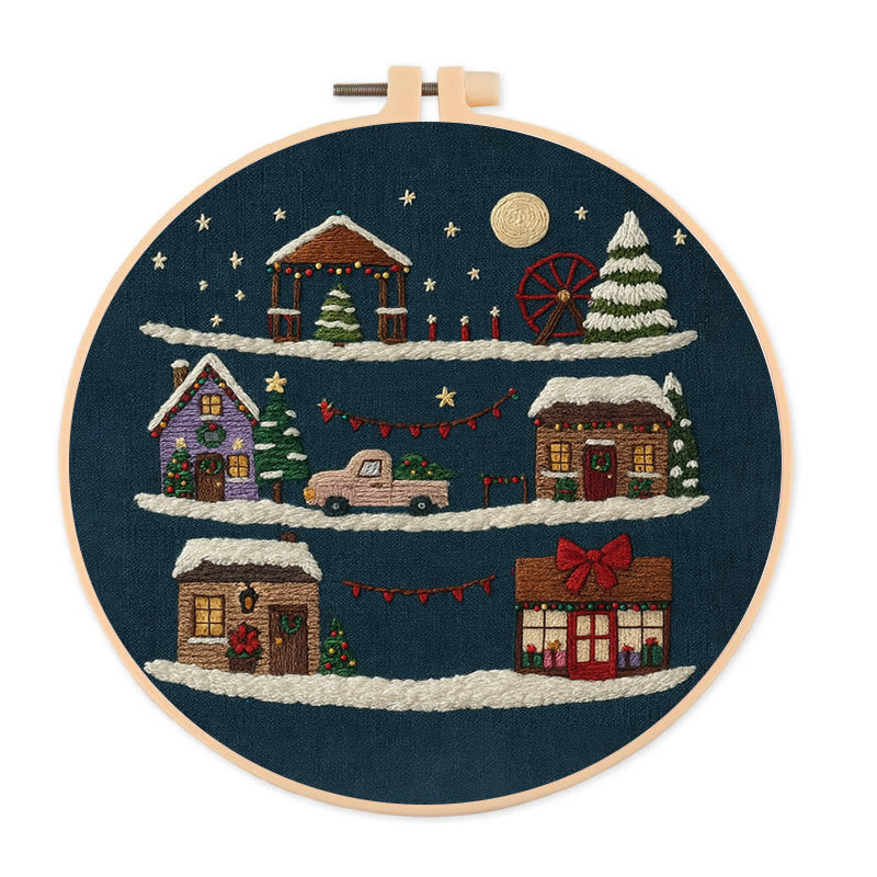 Rubbyoo Embroidery Kit - Christmas Eve | Christmas Home Ornament | Holiday Handmade Craft  - 20*20cm - image 0