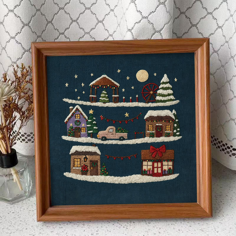 Rubbyoo Embroidery Kit - Christmas Eve | Christmas Home Ornament | Holiday Handmade Craft  - Embroidery Kit Plus An Extra Frame - image 9