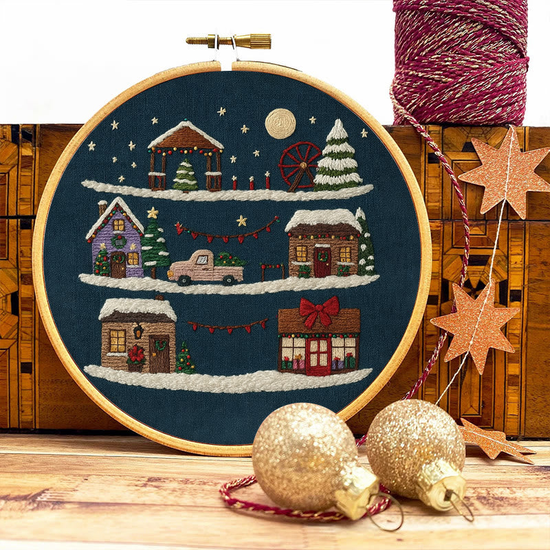 Rubbyoo Embroidery Kit - Christmas Eve | Christmas Home Ornament | Holiday Handmade Craft  - image 1