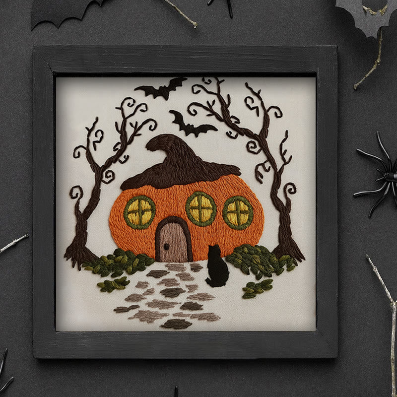 Rubbyoo Embroidery Kit - Mysterious Pumpkin House | Handmade Gifts For Helloween | Spooky Sewing Craft   - image 5