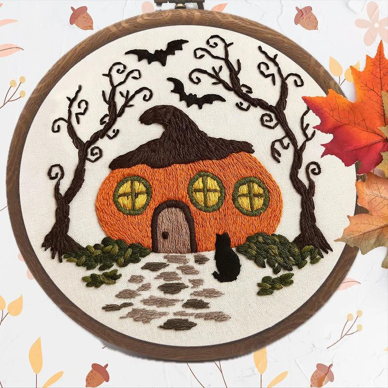 Rubbyoo Embroidery Kit - Mysterious Pumpkin House | Handmade Gifts For Helloween | Spooky Sewing Craft   - image 8