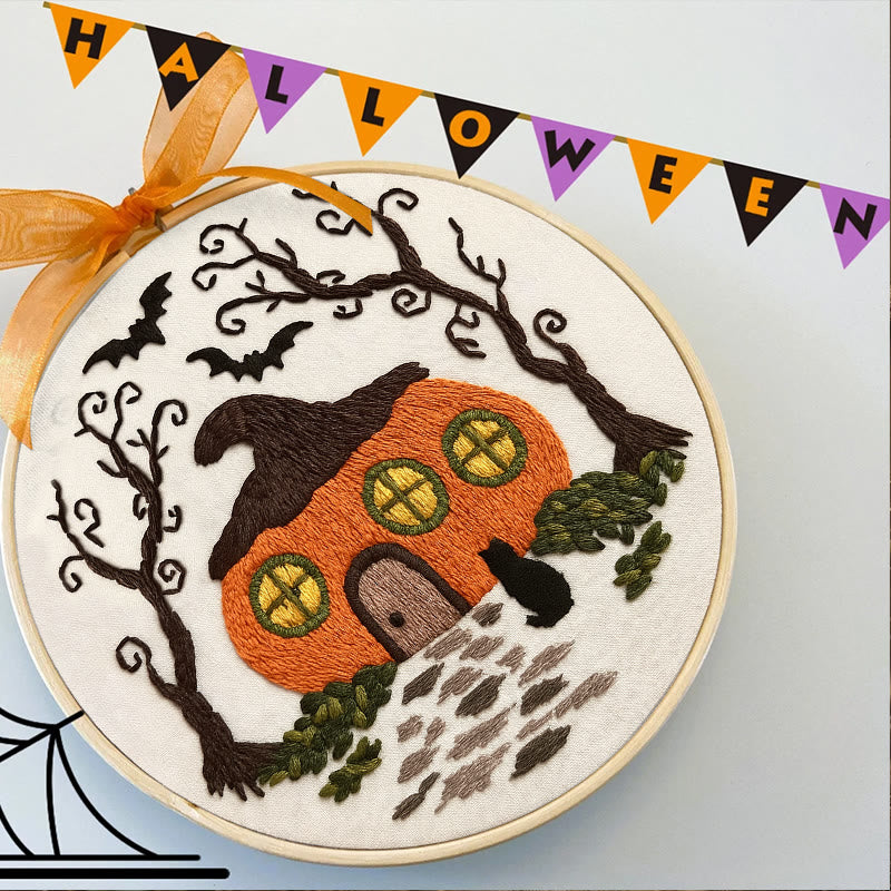 Rubbyoo Embroidery Kit - Mysterious Pumpkin House | Handmade Gifts For Helloween | Spooky Sewing Craft   - image 3