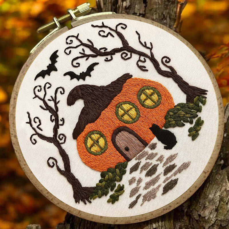 Rubbyoo Embroidery Kit - Mysterious Pumpkin House | Handmade Gifts For Helloween | Spooky Sewing Craft   - image 7